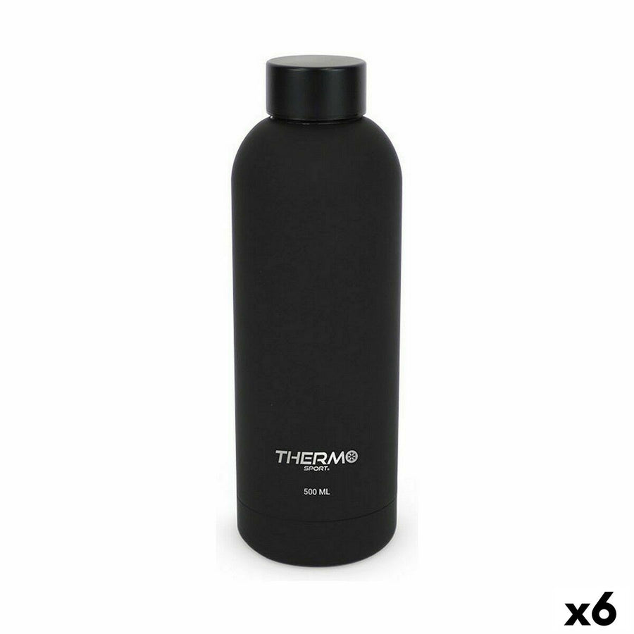 Termalno Steklenico ThermoSport Soft Touch Črna 500 ml (6 kosov)