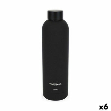 Termalno Steklenico ThermoSport Soft Touch Črna 1 L (6 kosov)