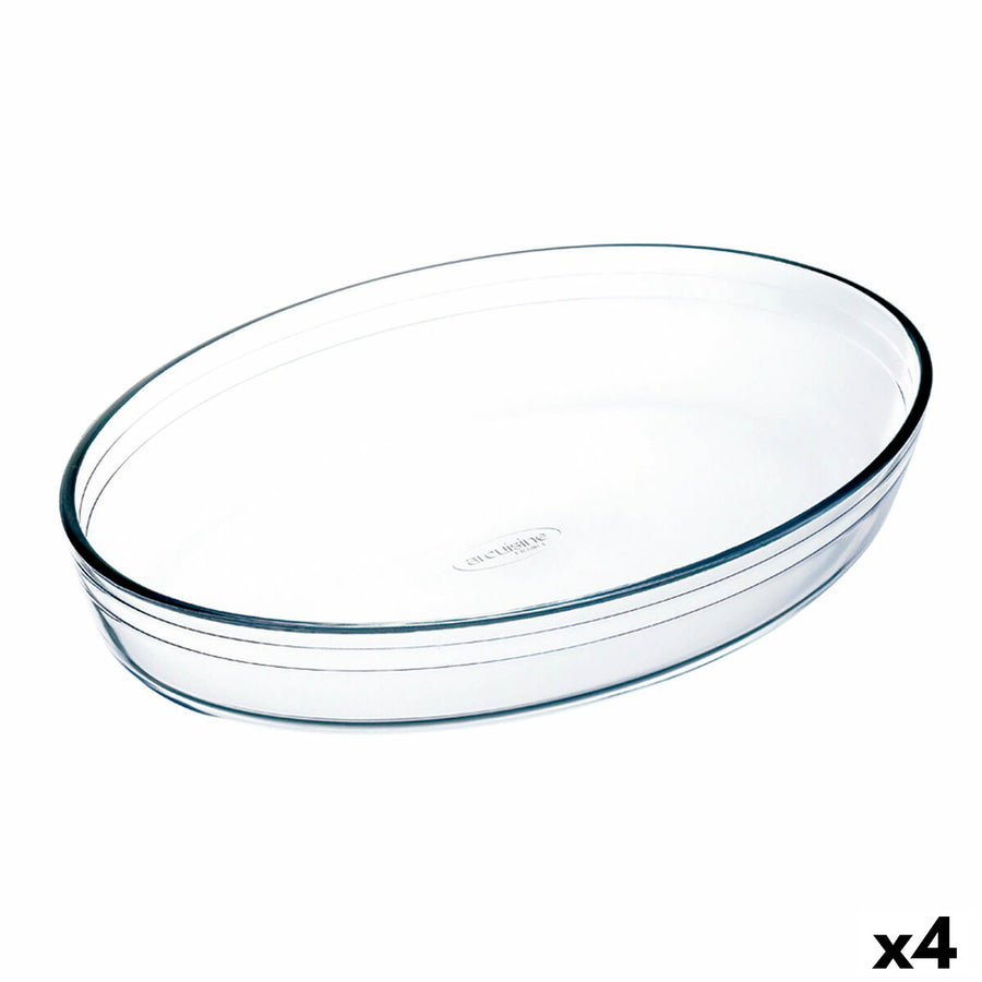 Pekač Ô Cuisine Ocuisine Vidrio Prozorno Steklo Ovalne 40 x 28 x 7 cm (4 kosov)