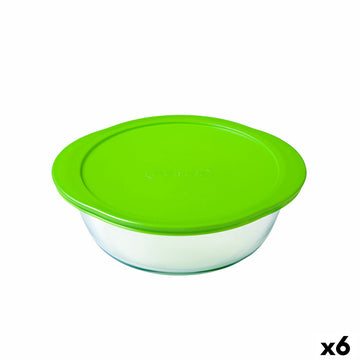 Okrogla Posoda za Malico s Pokrovom Pyrex Cook & Store 27 x 24 x 8 cm Zelena 2,3 L Silikon Steklo (6 kosov)