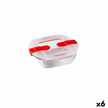 Hermetična Škatla za Malico Pyrex Cook & Heat 15 x 12 x 4 cm 350 ml Prozorno Steklo (6 kosov)