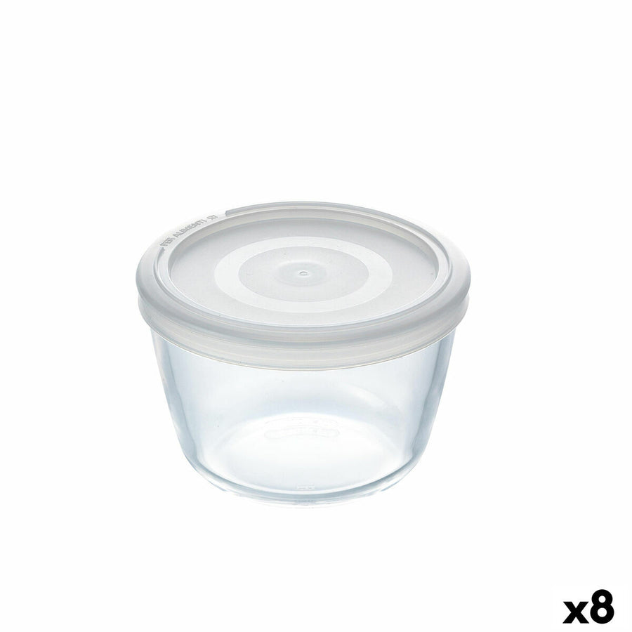 Okrogla Posoda za Malico s Pokrovom Pyrex Cook&freeze 600 ml 12 x 12 x 9 cm Prozorno Steklo Silikon (8 kosov)