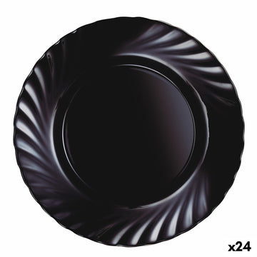 Farfurie Întinsă Luminarc Trianon Črna Steklo (Ø 24,5 cm) (24 kosov)