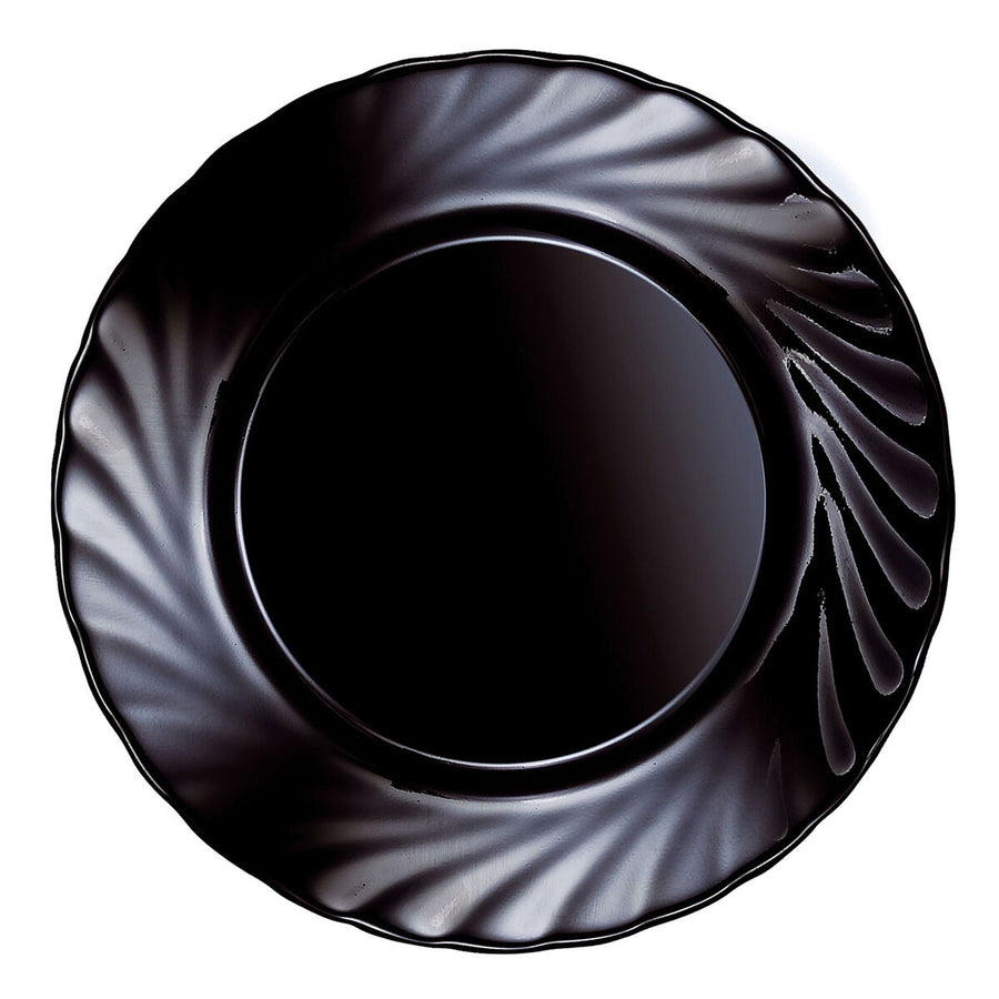 Desertna jed Luminarc Trianon Črna Steklo (Ø 19,5 cm) (24 kosov)