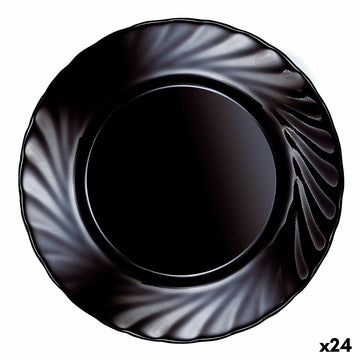 Desertna jed Luminarc Trianon Črna Steklo (Ø 19,5 cm) (24 kosov)