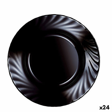 Globok Krožnik Luminarc Trianon Črna Steklo (ø 22,5 cm) (24 kosov)