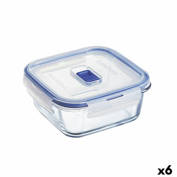 Hermetična Škatla za Malico Luminarc Pure Box Active 760 ml Dvobarvna Steklo (6 kosov)