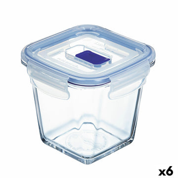 Hermetična Škatla za Malico Luminarc Pure Box Active 11,4 x 11,4 x 11 cm 750 ml Dvobarvna Steklo (6 kosov)