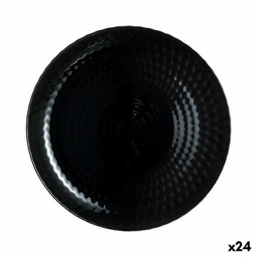 Farfurie Întinsă Luminarc Pampille Črna Steklo (25 cm) (24 kosov)