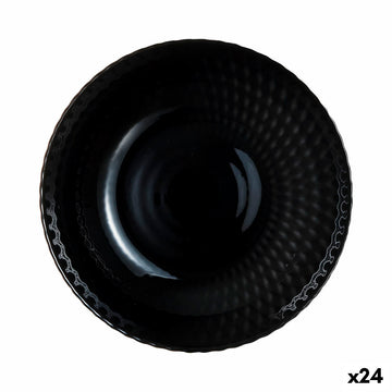 Globok Krožnik Luminarc Pampille Noir Črna Steklo 20 cm (24 kosov)