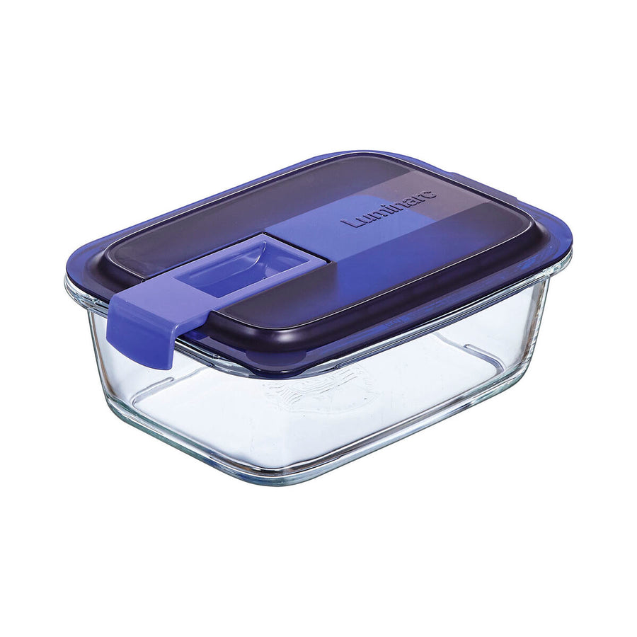 Hermetična Škatla za Malico Luminarc Easy Box Modra Steklo (6 kosov) (820 ml)