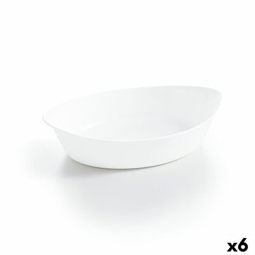 Servirni krožnik Luminarc Smart Cuisine Ovalno Bela Steklo 25 x 15 cm (6 kosov)