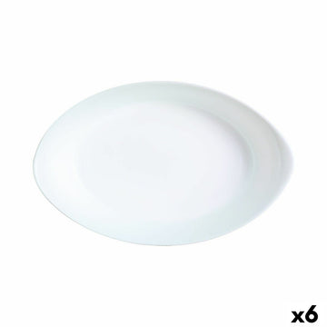 Servirni krožnik Luminarc Smart Cuisine Ovalno Bela Steklo 21 x 13 cm (6 kosov)