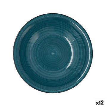 Globok Krožnik Quid Vita Keramika Modra (ø 21,5 cm) (12 kosov)