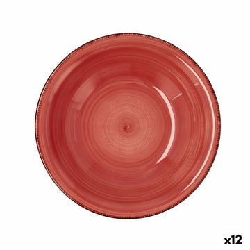 Globok Krožnik Quid Vita Keramika Rdeča (ø 21,5 cm) (12 kosov)