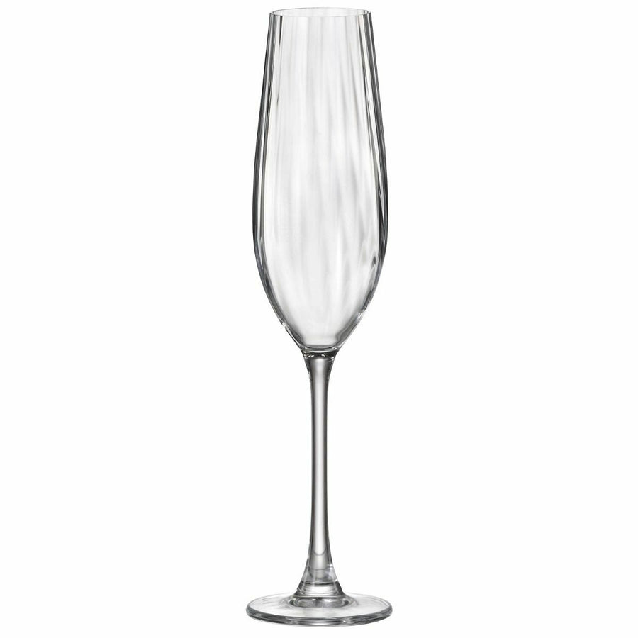 Kozarec za šampanjec Bohemia Crystal Optic Prozorno Steklo 260 ml (6 kosov)