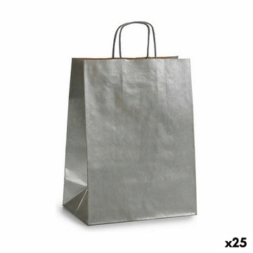 Papirnata vreča Srebrna (24 x 12 x 40 cm) (25 kosov)