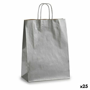 Papirnata vreča Srebrna (32 X 12 X 50 cm) (25 kosov)