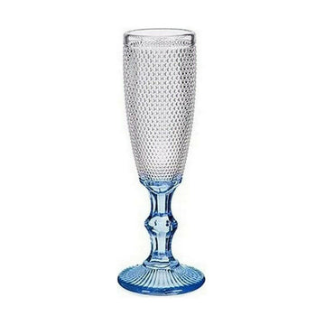 Kozarec za šampanjec Točke Modra Prozorno Steklo 6 kosov (180 ml)