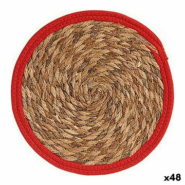 Podloga Naraven Rdeča Naravno Vlakno (30 x 1 x 30 cm) (48 kosov)
