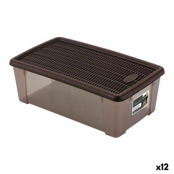 Škatla s pokrovom Stefanplast 19,5 x 11,5 x 33 cm Plastika Čokolada 5 L (12 kosov)