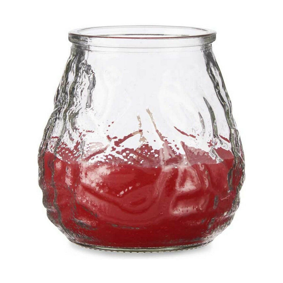 Sveča Geranija Rdeča Prozorno Steklo Parafin 6 kosov (9 x 9,5 x 9 cm)