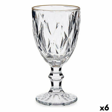 Vinski kozarec Zlat Prozorno Steklo 6 kosov (330 ml)