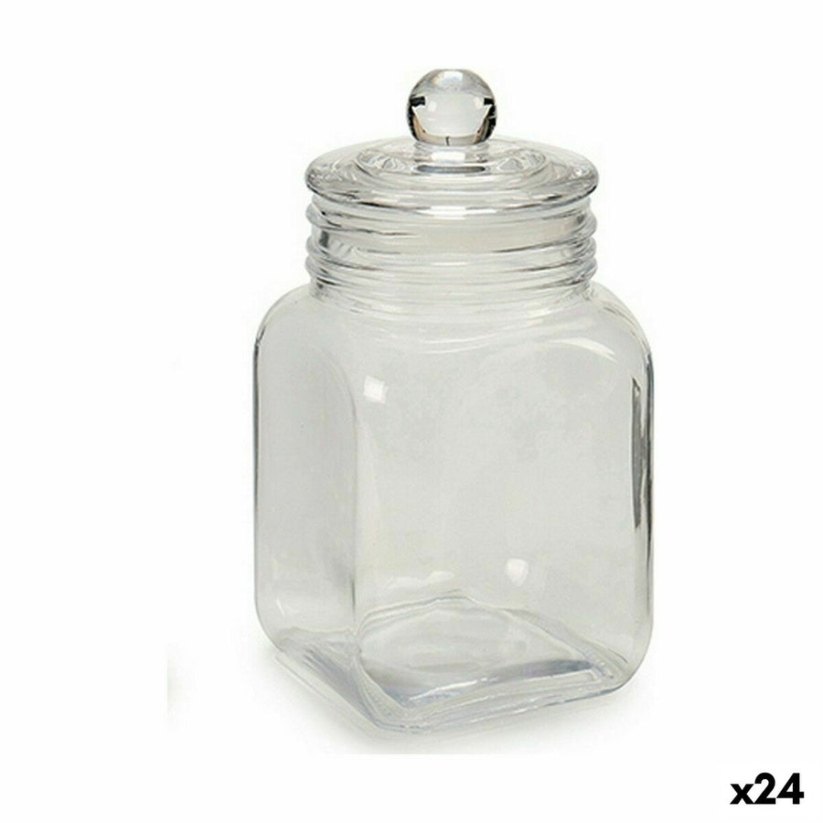 Kozarec za shranjevanje Hermetično zapiranje Prozorno Steklo 1,2 L 11 x 19,5 x 11 cm (24 kosov)