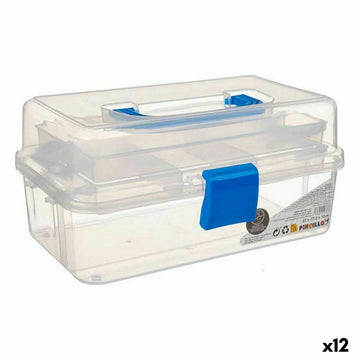 Večnamenska Škatla Modra Prozorno Plastika 27 x 13,5 x 16 cm (12 kosov)