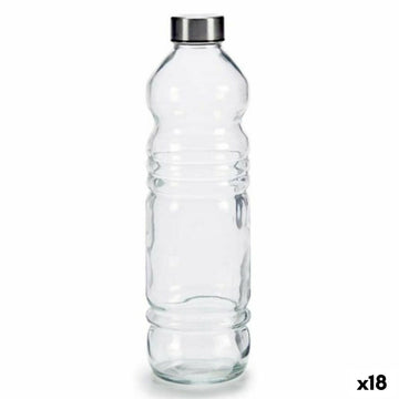Steklenica Prozorno Srebrna Steklo 1,1 L 8 x 31 x 8 cm (18 kosov)