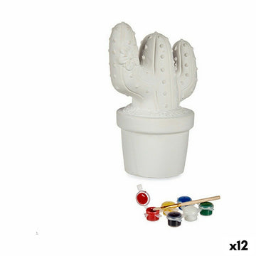 Hranilnik z barvami za poslikavo Kaktus 8,5 x 16,5 x 11,5 cm Keramika (12 kosov)