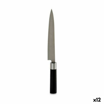 Kuhinjski nož 3,5 x 33,5 x 2,2 cm Srebrna Črna Nerjaveče jeklo Plastika (12 kosov)