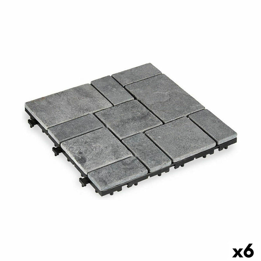 Prepletene talne ploščice Siva Kamen Plastika 30 x 2,8 x 30 cm (6 kosov)