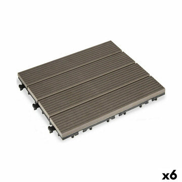 Prepletene talne ploščice Kompozitni Črna Polietilen 30 x 2,6 x 30 cm (6 kosov)