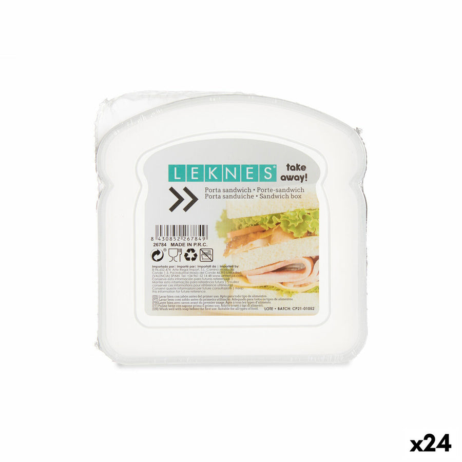 Plastična posoda za sendvič Prozorno Plastika 12 x 4 x 12 cm (24 kosov)