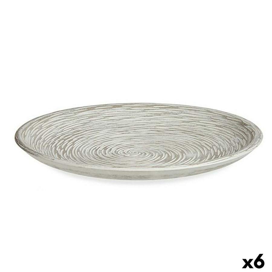 Okrasni Krožnik Bela Spirala Ø 29 cm (6 kosov)