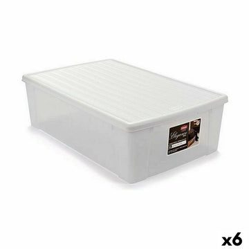Škatla za Shranjevanje s Pokrovom Stefanplast Elegance Bela Plastika 38,5 x 17 x 59,5 cm (6 kosov)