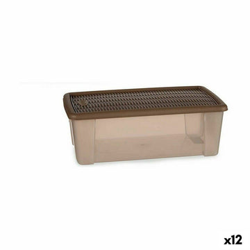 Škatla za Shranjevanje s Pokrovom Stefanplast Elegance Bež Plastika 5 L 19,5 x 11,5 x 33 cm (12 kosov)