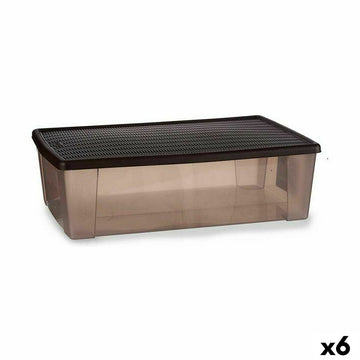Škatla za Shranjevanje s Pokrovom Stefanplast Elegance Rjava Plastika 30 L 38,5 x 17 x 59,5 cm (6 kosov)