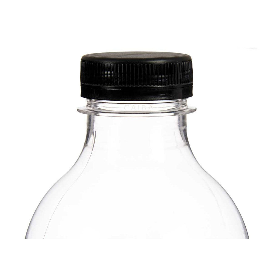 Steklenica Črna Prozorno Plastika 1 L 8,3 x 23 x 8,3 cm (12 kosov)
