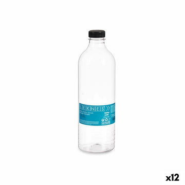 Steklenica Črna Prozorno Plastika 1,5 L 9 x 29,2 x 9 cm (12 kosov)