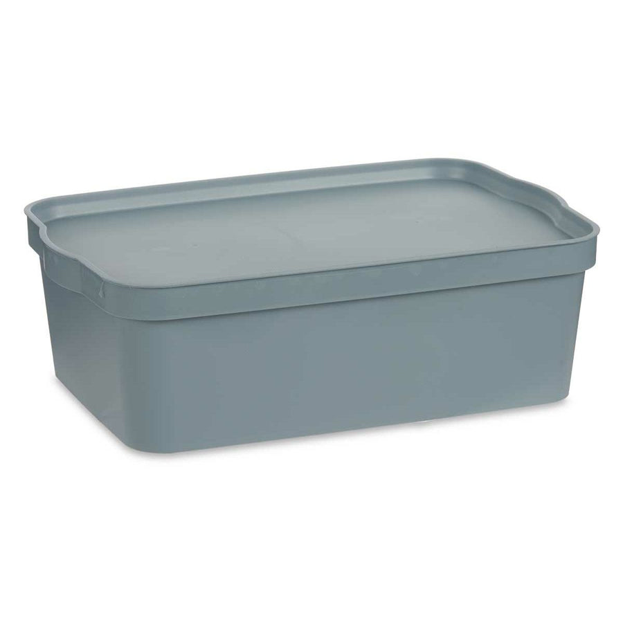 Škatla za Shranjevanje s Pokrovom Siva Plastika 14 L 29,5 x 14,3 x 45 cm (12 kosov)