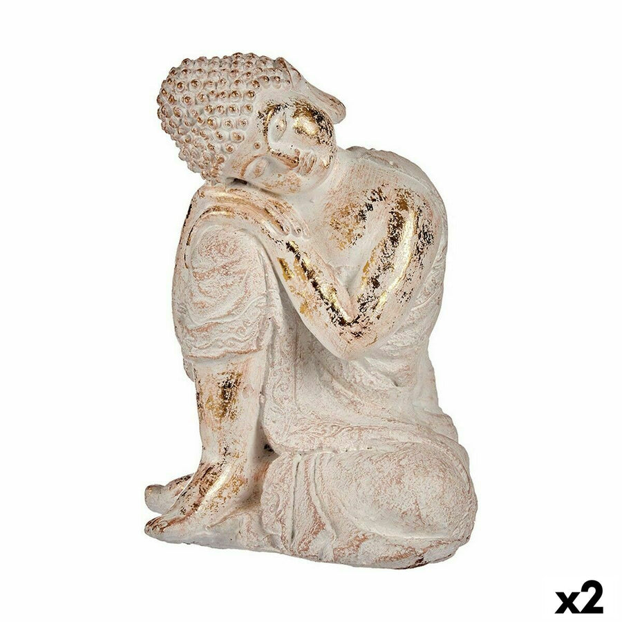 Okrasna vrtna figura Buda Poliresin 23 x 33 x 26 cm (2 kosov)
