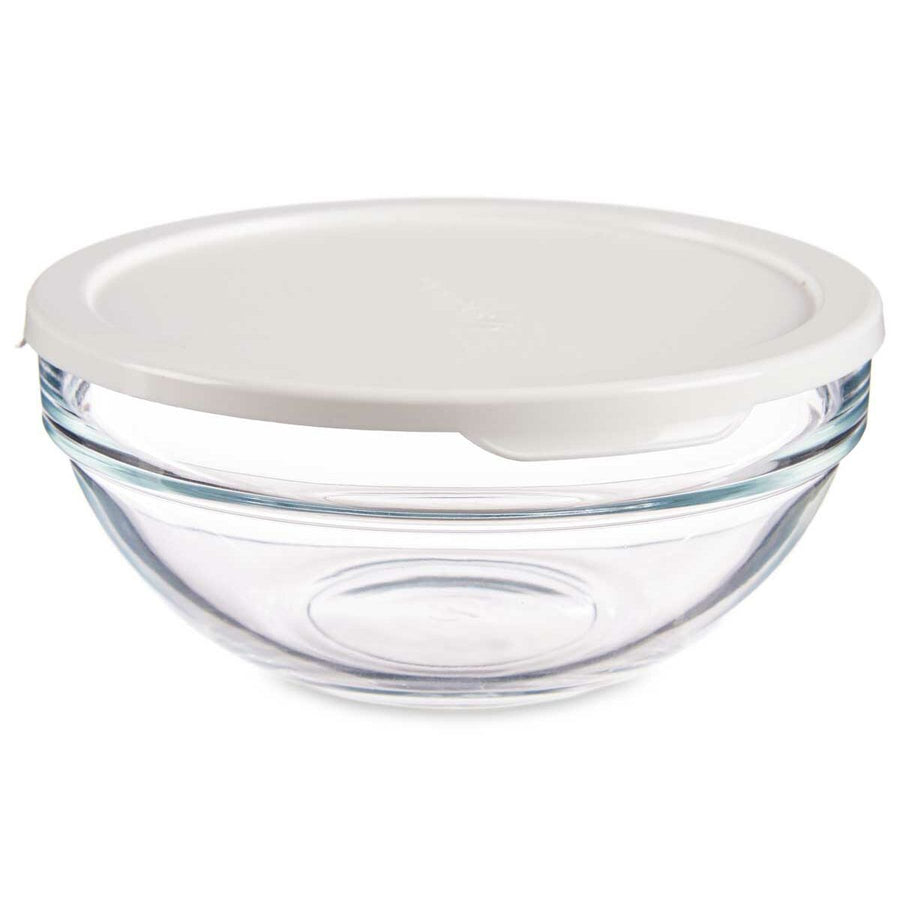 Okrogla Posoda za Malico s Pokrovom Chefs Bela 595 ml 14 x 6,3 x 14 cm (6 kosov)