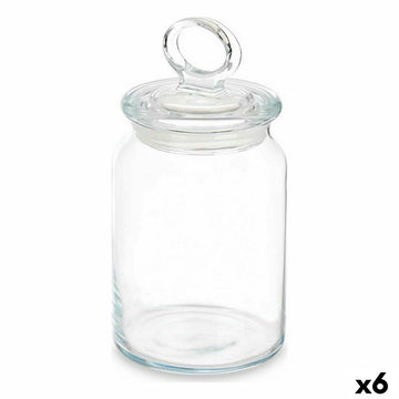 Kozarec za shranjevanje Kitchen 860 ml 9,8 x 19,3 x 9,8 cm Prozorno Silikon Steklo (6 kosov)