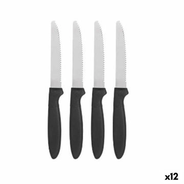 Set nožev Črna Srebrna Nerjaveče jeklo Plastika 19,5 cm (12 kosov)
