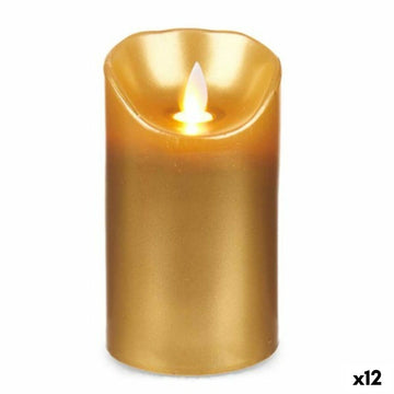 Sveča LED Zlat 8 x 8 x 15 cm (12 kosov)