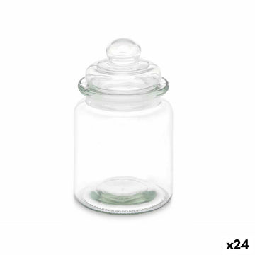 Kozarec za shranjevanje Prozorno Steklo 250 ml 8 x 13 x 8 cm (24 kosov) S pokrovom