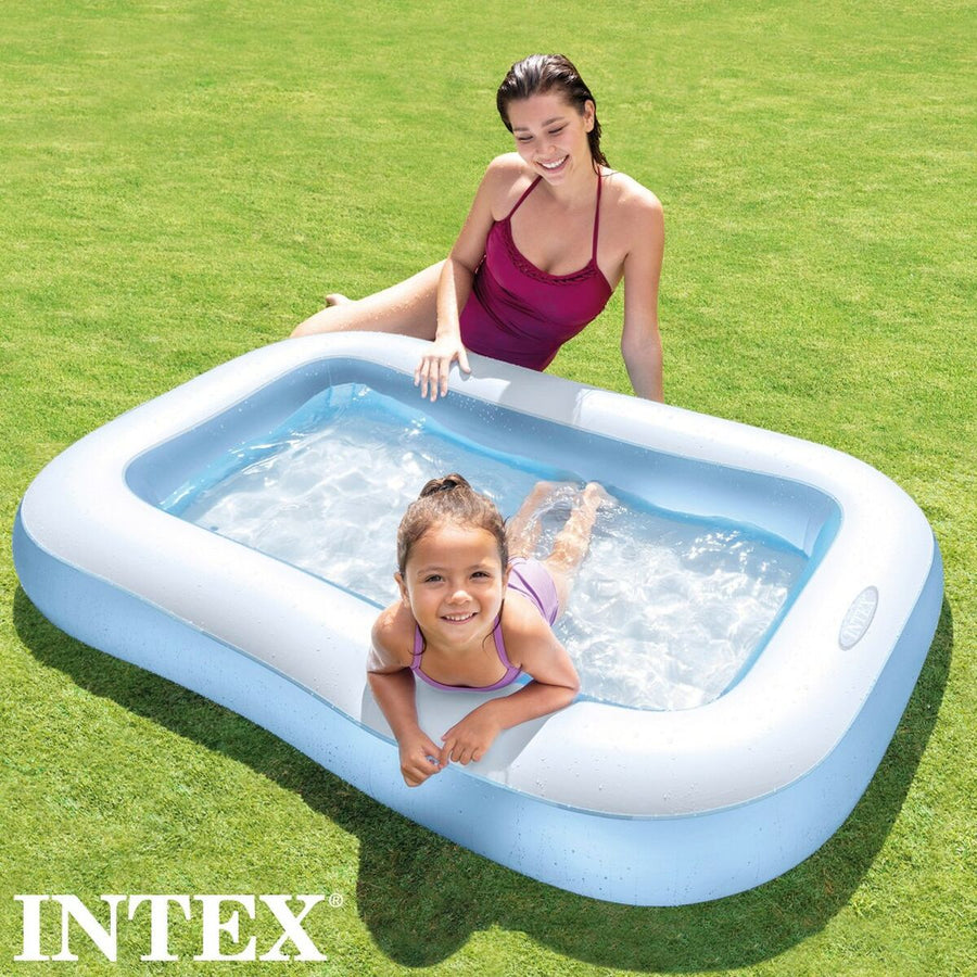 Napihljiv bazen za otroke Intex Pravokoten Modra Bela 90 L 166 x 25 x 100 cm (6 kosov)