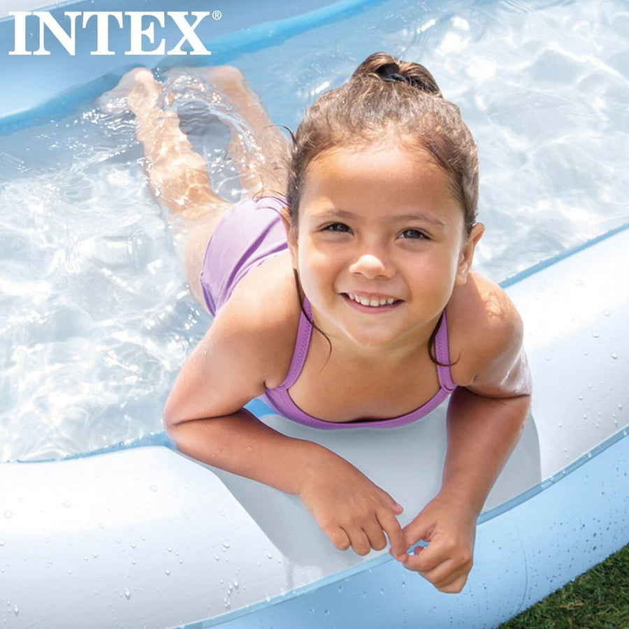 Napihljiv bazen za otroke Intex Pravokoten Modra Bela 90 L 166 x 25 x 100 cm (6 kosov)